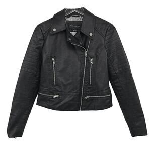 Marc New York Moto Jacket XS Asymmetric Zip Long Sleeve Pockets Womens Black